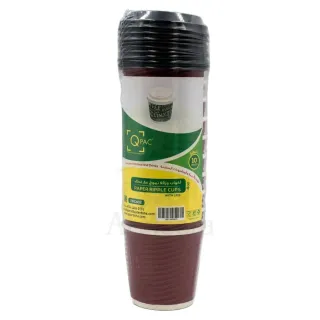 Qpac Paper Ripple Cups with Lids 4 oz 10 pcs PRC4OZ