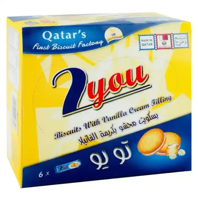 2You Biscuits with Vanilla Cream Filling 66Gx6