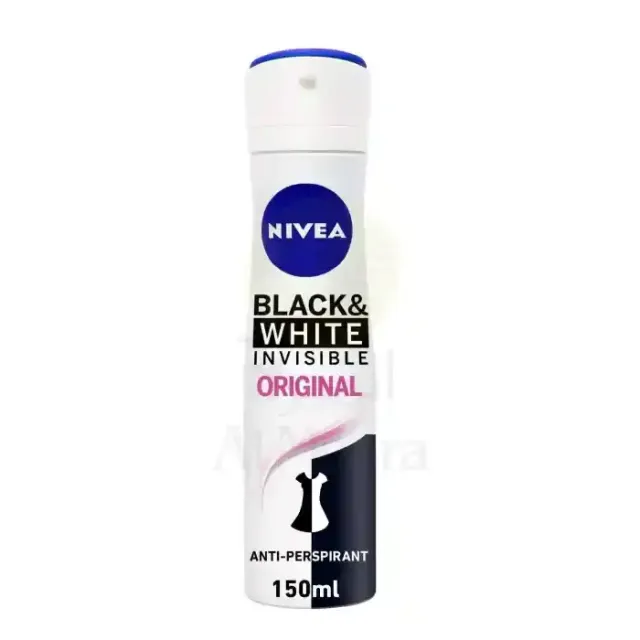 بخاخ مزيل عرق نيفيا أسود وأبيض غير مرئي لزيت WoMen Clear 72H Active Protection 5IN1 مضاد للرائحة وبقع عرق وبقايا وتهيج 150 مل