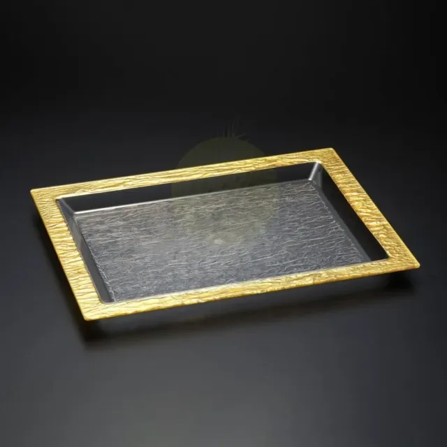 Vague Acrylic Serving Tray Gold L 56 cm x 40 cm