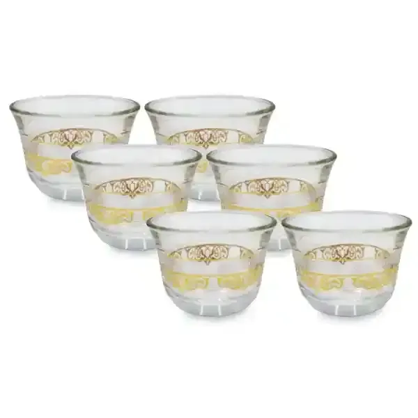 Dimlaj Glass Cawa Cup 6Pcs Set Astd D-42935