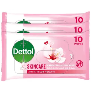 Dettol Skincare Anti-Bacterial Skin Wipes 10 Pieces in 3 Pack