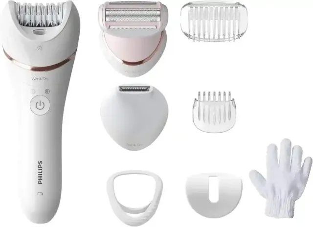 Philips Epilator Cordless Wet/Dry 8 Accessories Bre720/01