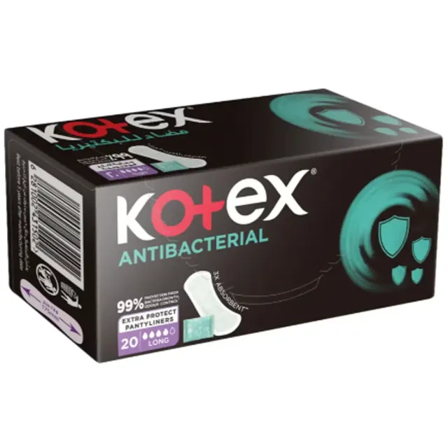 Kotex Antibacterial Pantyliners Long 20 Pantyliners