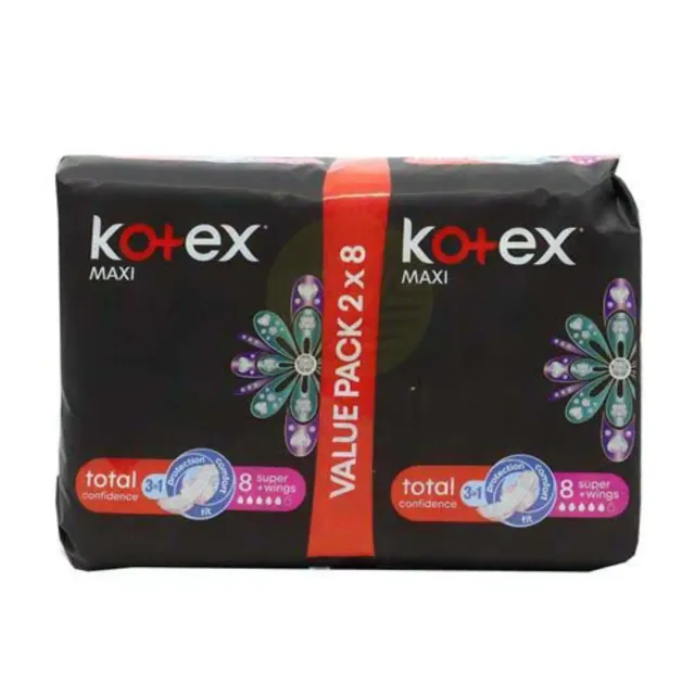 Kotex Pads Maxi Super Wings 16s