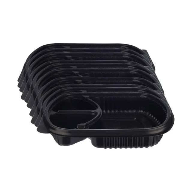 Al Jattal Microwaveable Black Base Compartment 3 10pcs