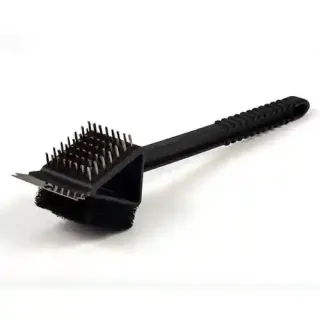 Nava Stainless Steel Barbeque Guru Grill Cleaning Brush with Scrub Pad & Scraper