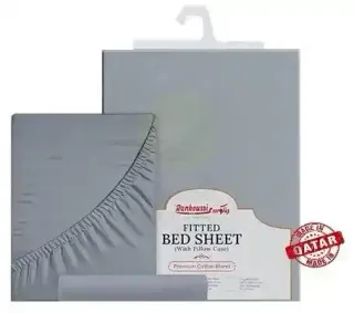 Rankoussi King Fitted Bedsheet with X2 P.Case 200X200X25Cm Gry