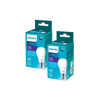 Philips Essential 9W E27 Warm White LED Bulb 2pcs