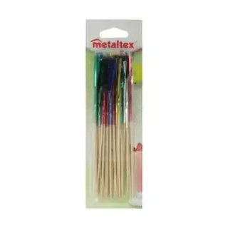 Metaltex Multicolor Palm Frill Picks, 24 Pack, 10cm
