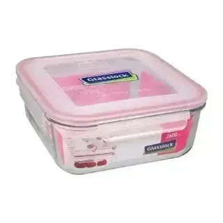 Glasslock Food Container Square Glass with Lid 2.6L