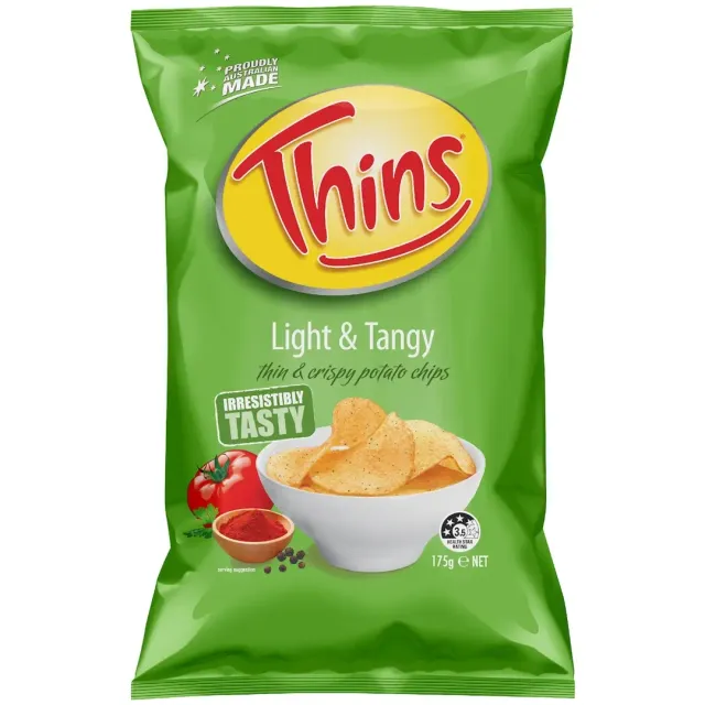 Thins Potato Chips Light & Tangy 175g