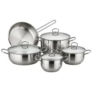 Falez Stainless Steel Beta Cookware 9 Pieces Set
