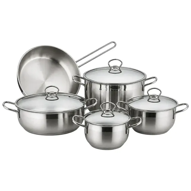 Falez Stainless Steel Beta Cookware 9 Pieces Set