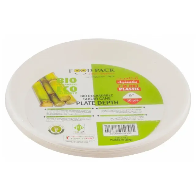 Food Pack Plate Biodegradable & Eco-Friendly Depth 9" 10 pc