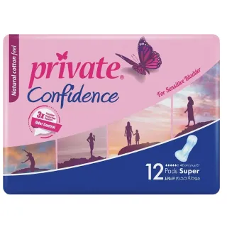 Private Confidence Sanitary Pads Super 12 Pieces