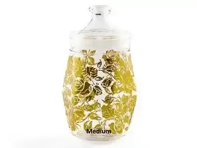 Vague Acr Diamond Jar M with Gold Rose 703