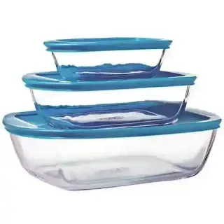 Pyrex Rect Storage Dish 3Pcs with Lid