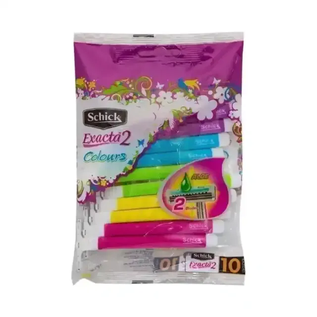 Schick Exacta 2 Shaving Razors Colored 10Pcs
