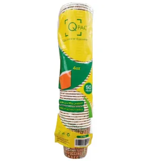 Q Pac Paper Cup 4oz 50 Pieces