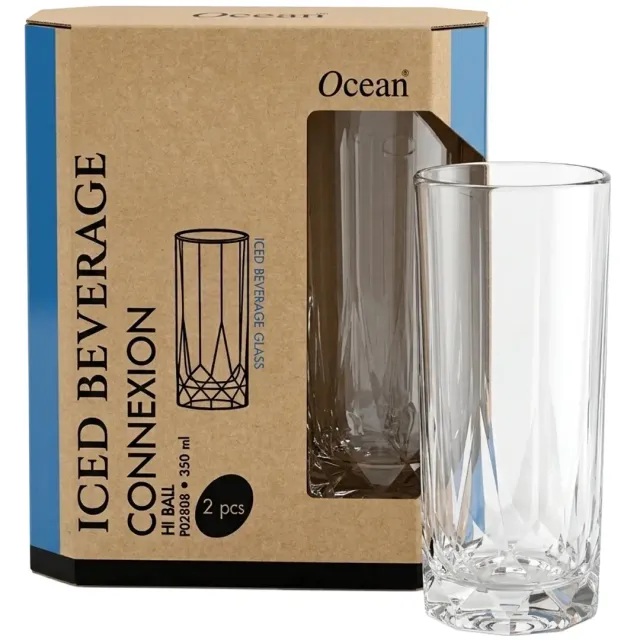 Ocean Iced Beverage Connexion Hi Ball Glass 350mlx2 Pieces