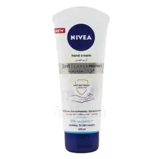 Nivea 3in1 Care and Protect Hand Cream with Nourishing Jojoba Oil and Antibacterial Protection Alcohol-Free 100ml