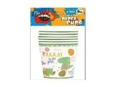 Fun Paper Cup 9Oz Dinosaur 6Pcs P4Pcu9