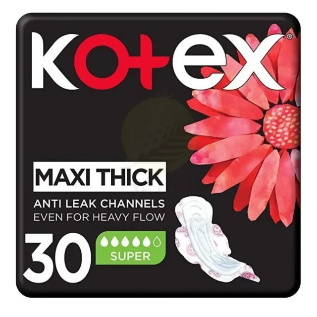Kotex Feminine Pads Maxi Super 30 Pcs