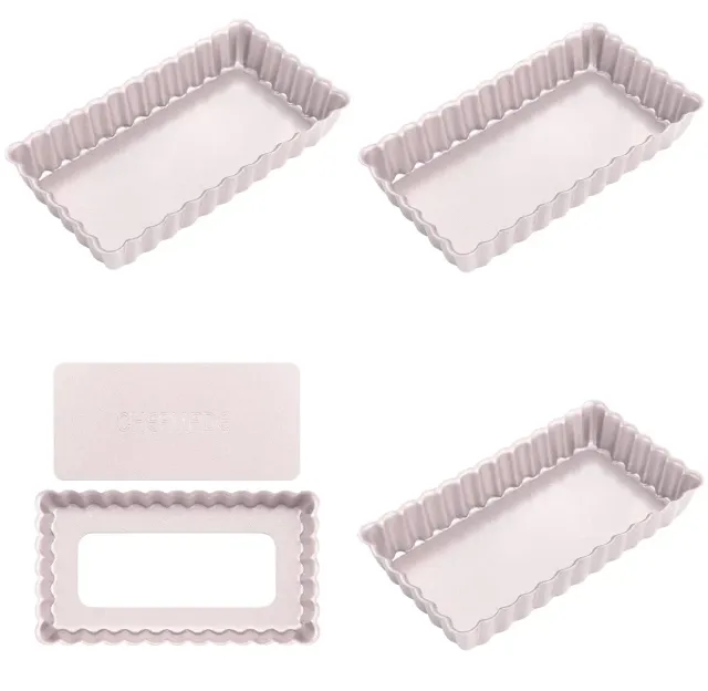 Chefmade Tart Pan Set Rectangular Shaped Non Stick 4 Pieces