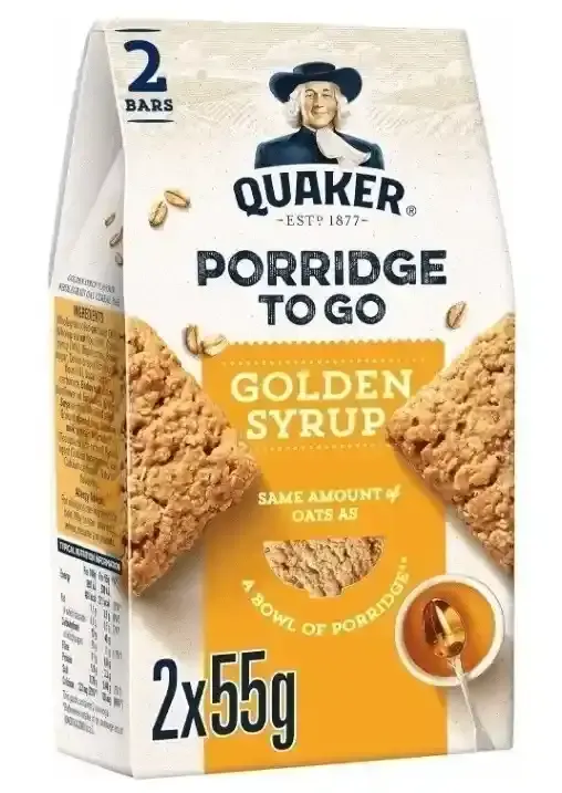 Quaker Porridge To Go Gs Bf Bars 2S 110G