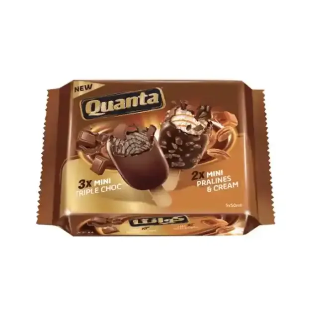 Quanta Mini Triple Chocolate Ice Cream Stick 3 Pcs + Mini Praline & Cream 2 Pcs