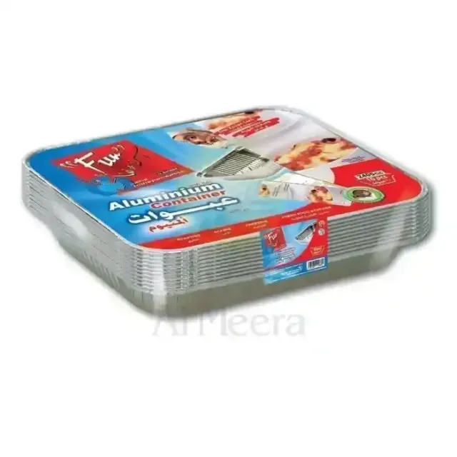 Fun Aluminum Container with Lid 2.4 L 10 pc