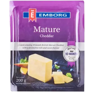 Emborg Mature Cheddar Cheese 200g
