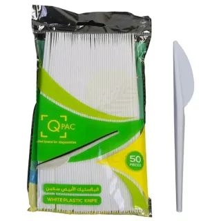 QPAC Plastic Knife White 50pcs QPKW