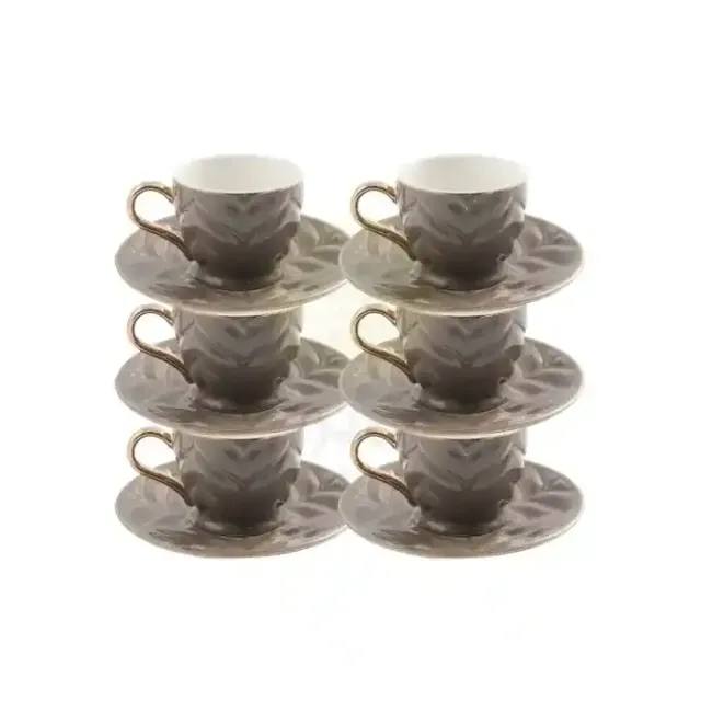 DECOPOR COFFEE CUP & SAUCER 6+6 ASSORTED