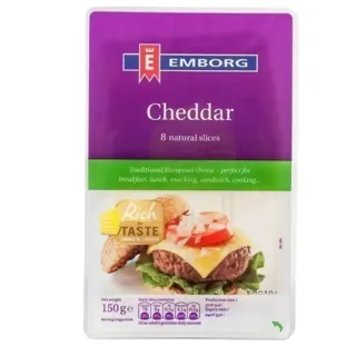 Emborg Sliced Cheddar Cheese 150g