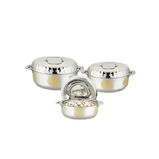 Mahtab Stainless Steel Hot Pot Set Gold 3 pcs