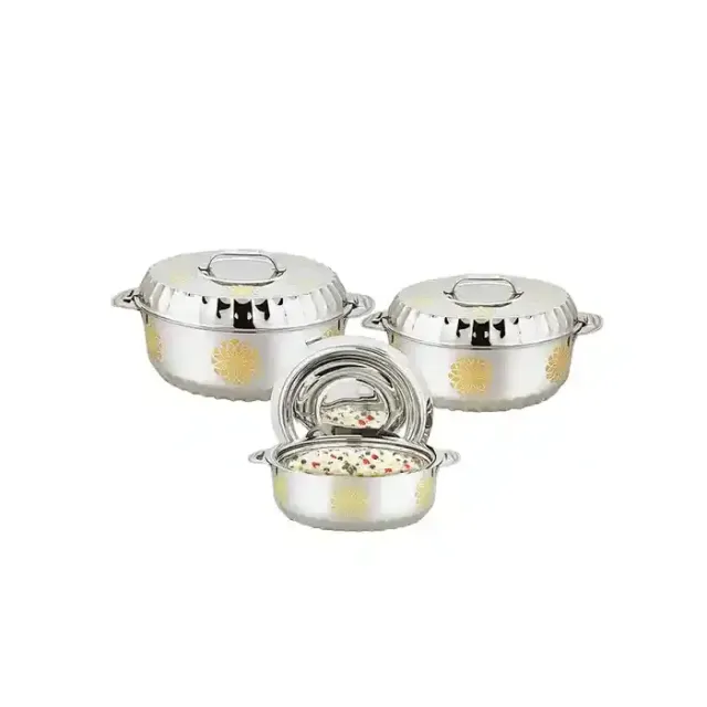 مهتاب طقم وعاء حافظ للحرارة 3 قطع ذهبي SI-075