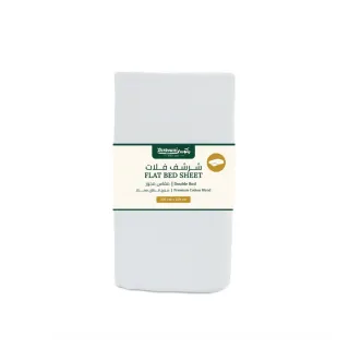 RK غطاء سرير مسطح مزدوج أبيض 205x250سم