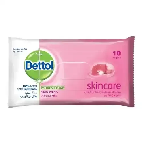 Dettol Skincare Antibacterial Skin Wipes, 10 Wipes
