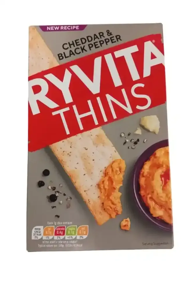Ryvita Thins Cheddar & Black Pepper 125 g