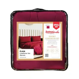 RANKOUSSI DOUBLE BEDDING SET 4PCS MAROON