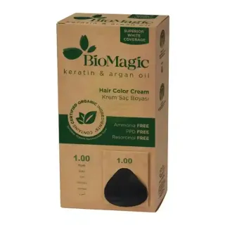 Biomagic Hair Color Cream Kit 1/00 Black