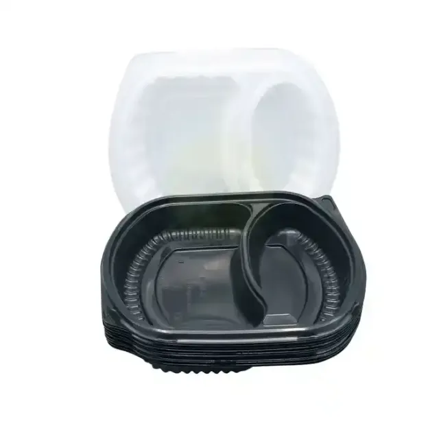 AL WATANIA Black Base Container 2-Compartment with Lid 10's