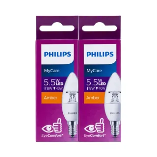 Philips LED Candle Warm White 5.5W 2pcs