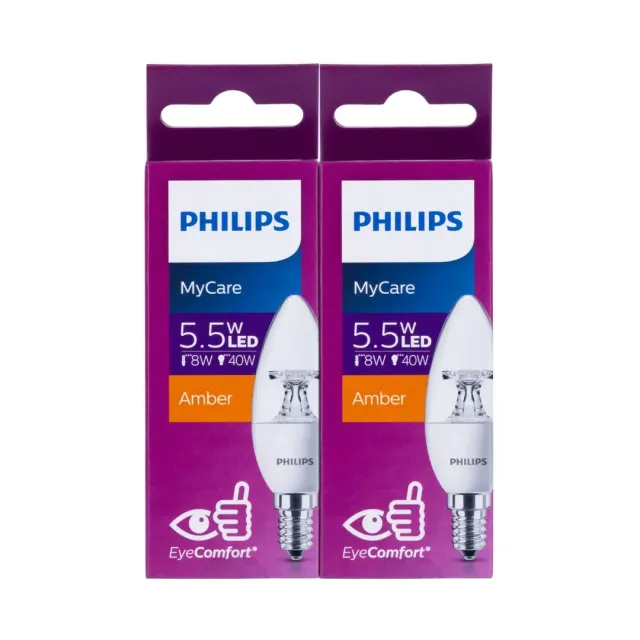 فيليبس شمعة LED ضوء أبيض دافئ 5.5 واط – 2 قطع