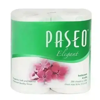 Paseo Elegant 3 Ply Printed Premium Quality Bathroom Tissue Roll 4 pcs