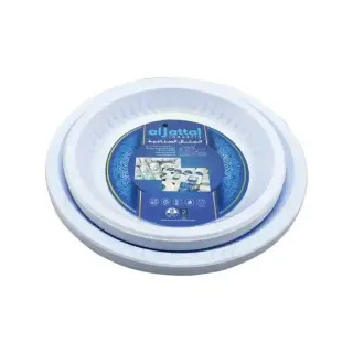 Al Jattal White Plastic Plate (18Cm+22Cm) 20Pc