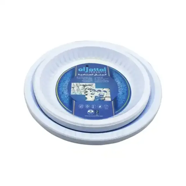 Al Jattal White Plastic Plate (18Cm+22Cm) 20Pc