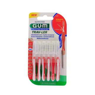 G.U.M Interdental Brush Trav-Ler Red Plaque Removal No.1 6 Pieces